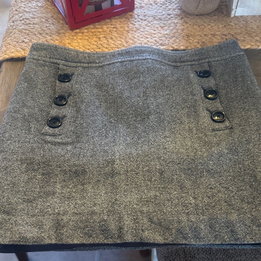 Banana Republic Charcoal Buttoned Mini Skirt